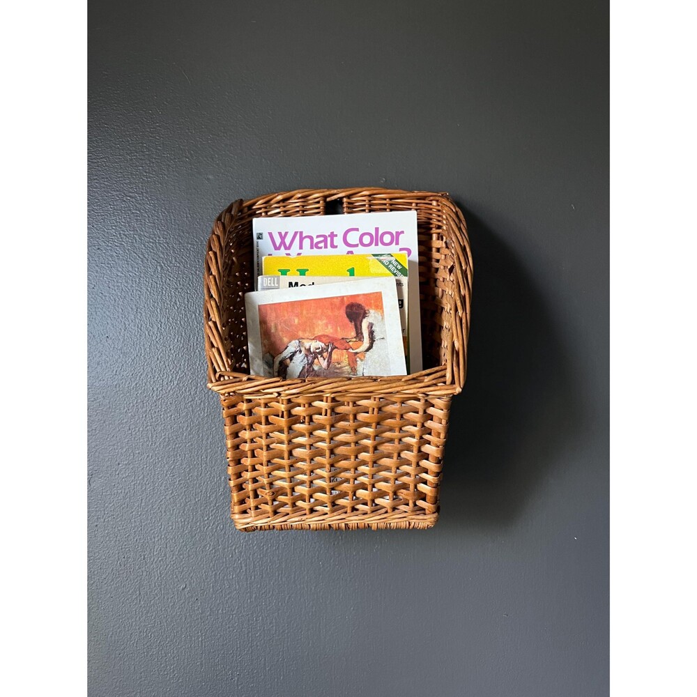 Vintage Wall/Door Hanging Wicker Basket